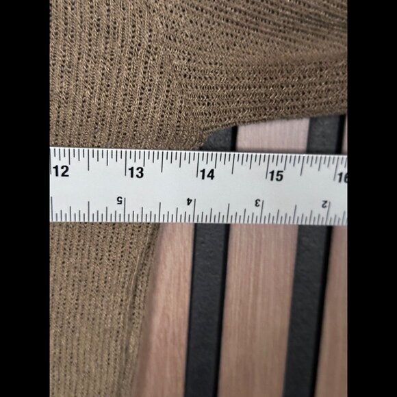 Zara Sweater Small Womens Brown Cropped Crotchet Knit Pullover Crewneck - Picture 3 of 7